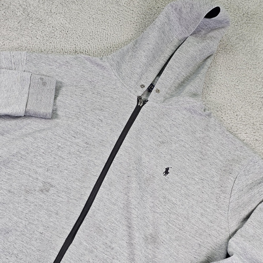 Polo Ralph Lauren Hoodie Mens 4XB Gray Full Zip Sweatshirt Embroidered Pony
